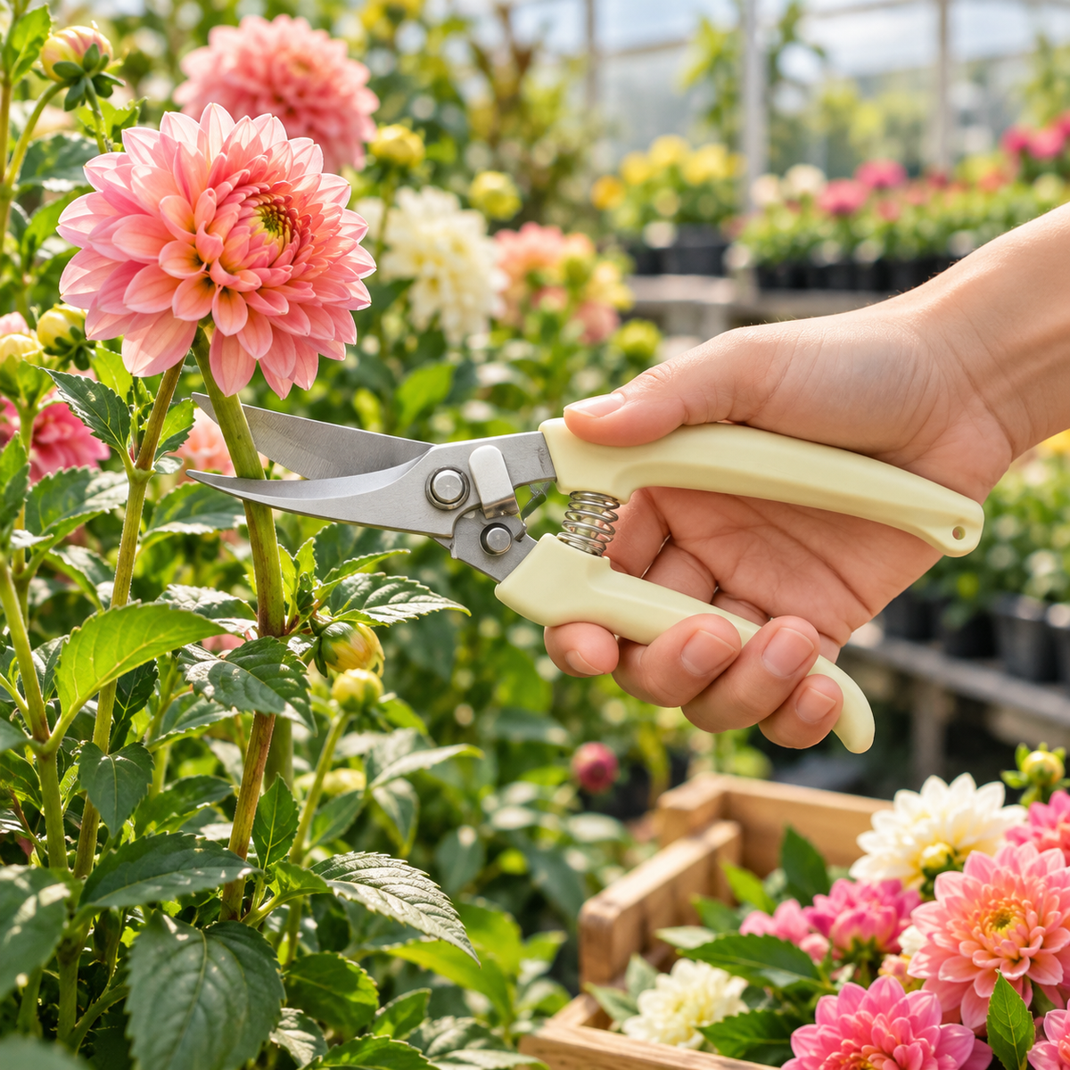 ✂️ Stainless Steel Pruning Shears | Automatic Rebound Design | Garden Cutting Tool | Perfect Gift for Garden Lovers | Sharp Curved Blade