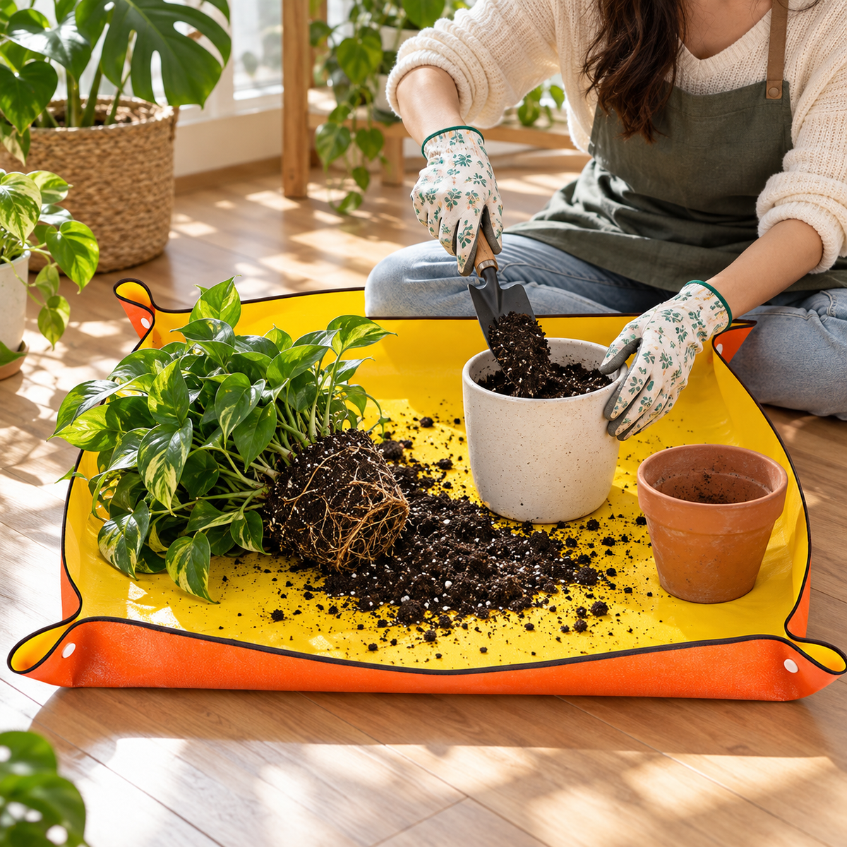 💛Garden Repotting Mat | Waterproof Plant Work Surface