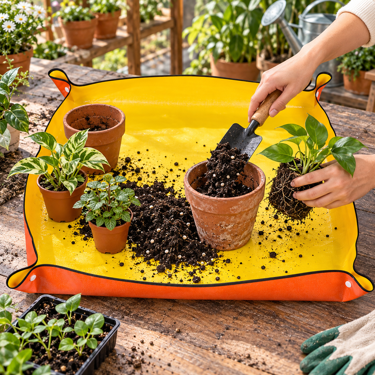 💛Garden Repotting Mat | Waterproof Plant Work Surface