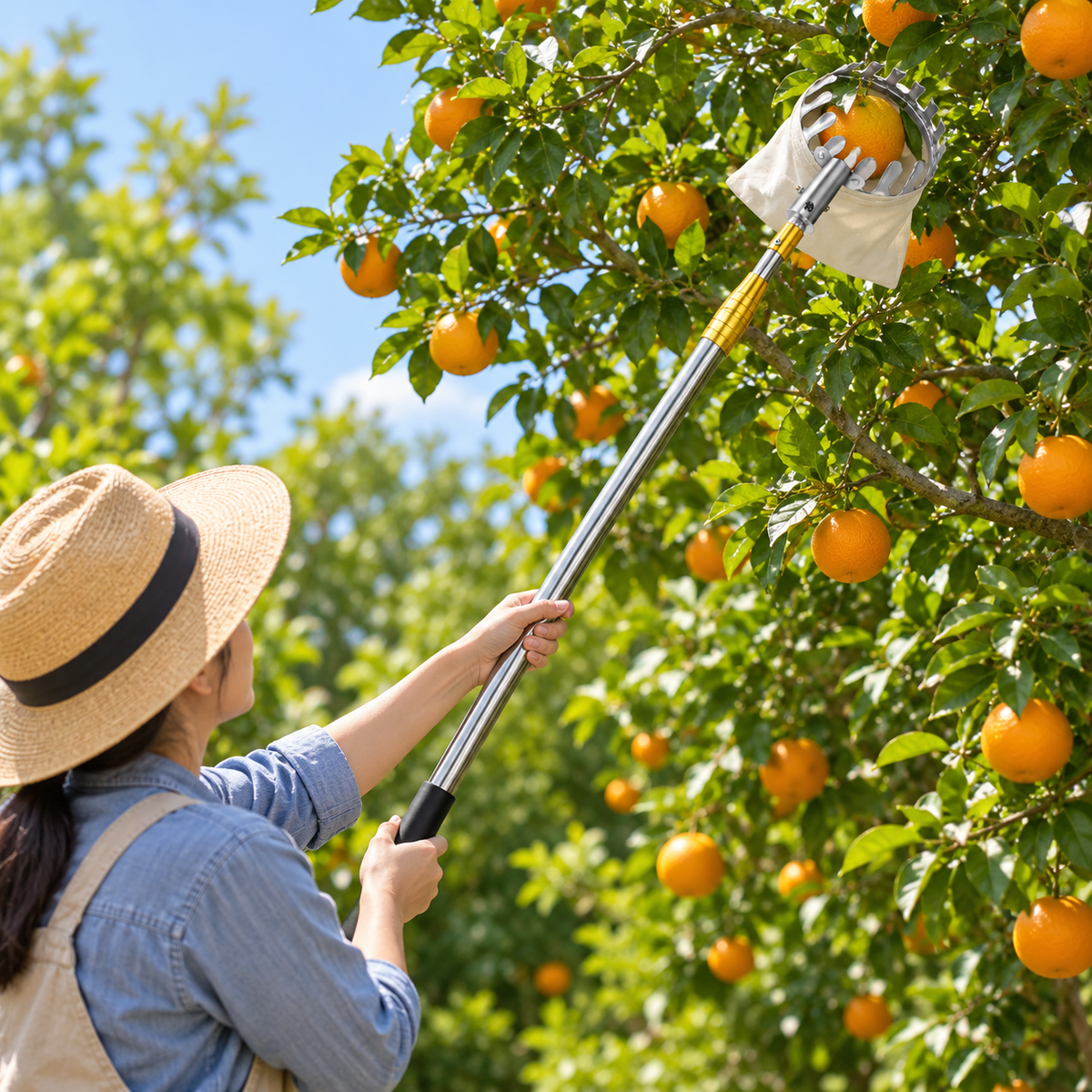 🍎 Garden Fruit Picker Tool | Long Handle Harvest Helper