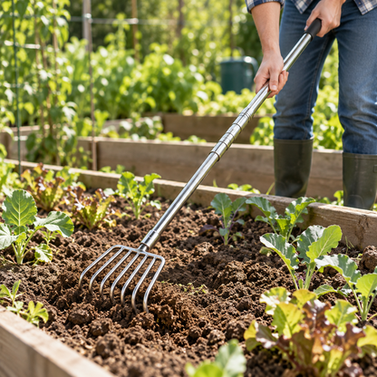 🍂 Yard Cleanup Rake | Stainless Steel Telescopic Gardening Helper