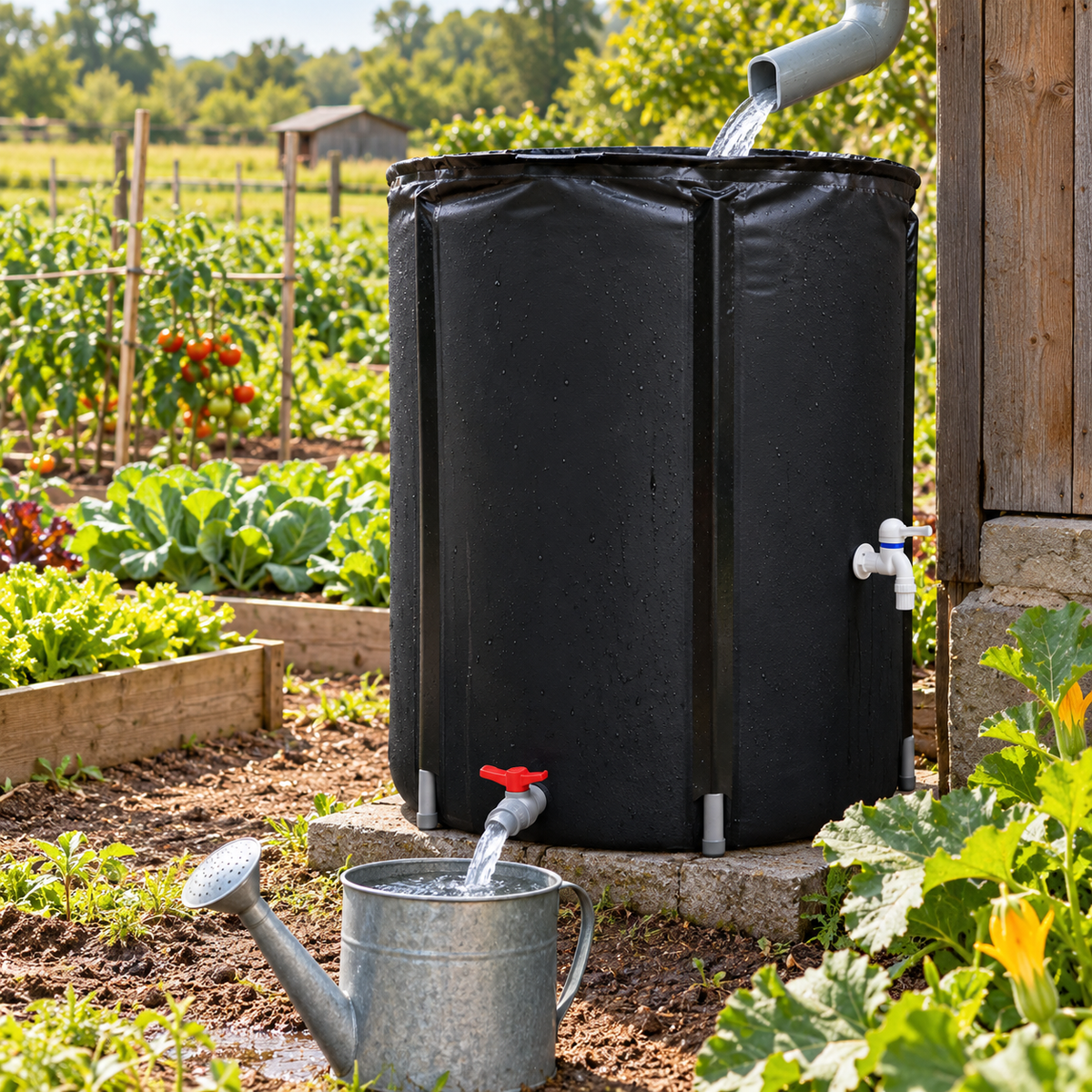 💧 Foldable Rain Water Collection Barrel | Outdoor Water Storage Tank with Faucet