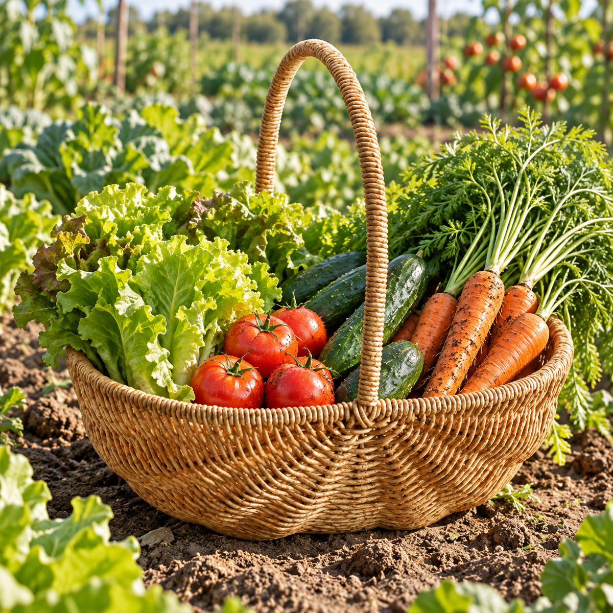 🧺 Woven Market Basket | Rustic Storage & Shopping Essential