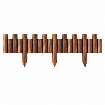 🌳 Wooden Garden Border Fence | Natural Wood Design | Decorative Lawn & Flower Bed Divider